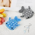 thumbnail image 4 of Whale Shark Coin Purse, Plush with Zipper & Dolphin Keychain, Kawaii Handmade, Ideal for Kids, Girls, Women (Gray). Charms, 4 of 6