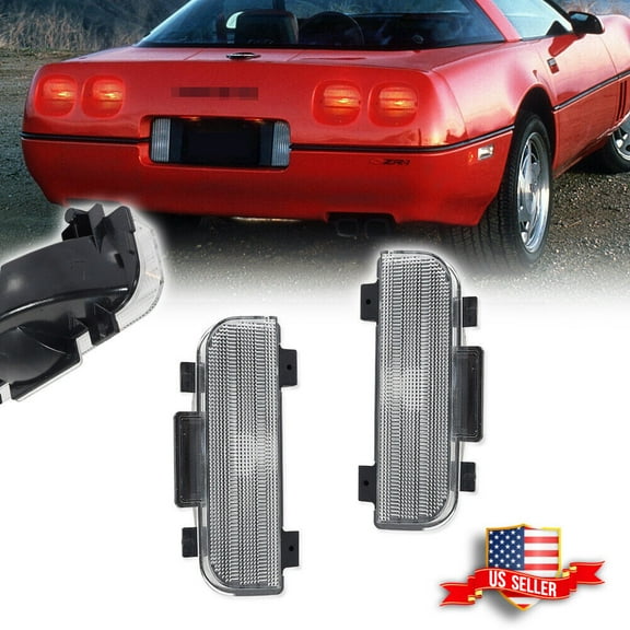 GTINTHEBOX 2PCS Clear Lens Tailgate Reverse Backup Lights Lamps for 1984-1990 Corvette C4