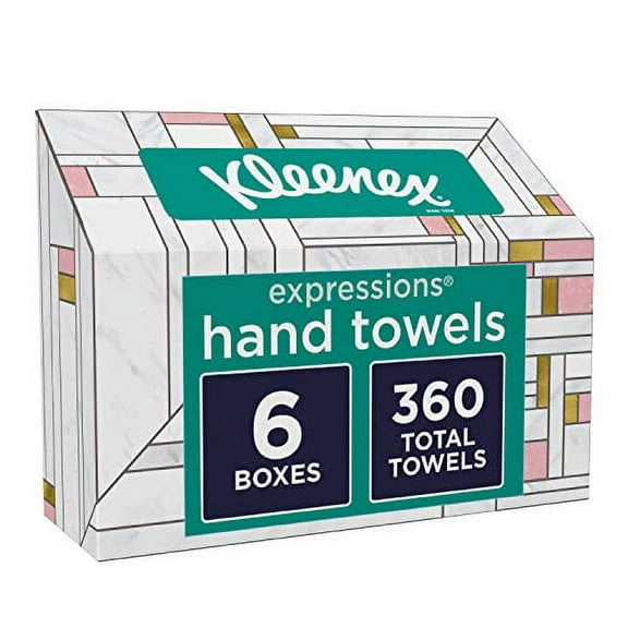 Kleenex Hand Towels, Disposable Hand Paper Towels, 60 Towels per Box, 360 Towels Total per Box