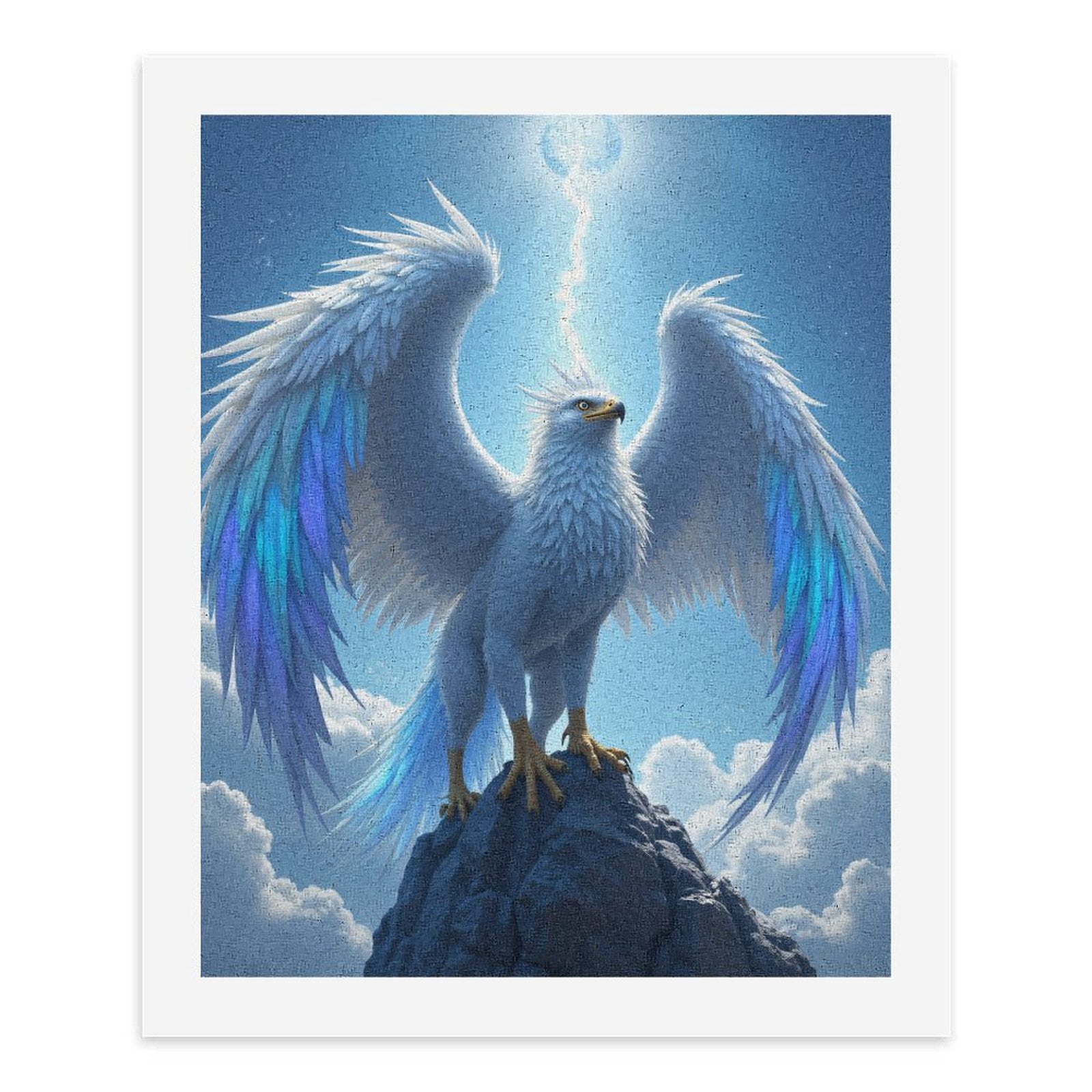 Paint By Numbers Kit for Adults Beginner - DIY White Majestic Bird On Rock Canvas Painting Kits for Adults, Frameless Paint By Number for Adults for Home Wall Decor 16x20 Inch