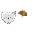 thumbnail image 1 of Reloj de pared acrílico sin , de hierro forjado, con hojas de ginkgo, escultura colgante, decoración con movimiento silencioso, adecuado para sa, 1 of 8