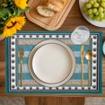 thumbnail image 4 of Blue Beige Anchor Placemats Set of 4, Nautical Summer Beach Coastal Ocean Placemats for Dining Table, Place Mats for Kitchen Tabletop, Waterproof Wipeable Dining Table Mats Set, 4 of 9