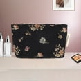 thumbnail image 5 of Unique Bargains 1 Pc Vintage Floral Makeup Bag Polyester Black Medium, 5 of 5