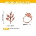 thumbnail image 2 of Uxcell Napkin Rings Holder, Leaf Napkin Holder Ring Dining Table Decor Rose Gold, 2 of 5