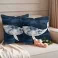 thumbnail image 2 of Ocean Whale Blue Outdoor Waterproof Pillow Covers, Summer Vintage Sea Wooden Grain Decorative Square Throw Pillowcase Sofa Cushion Sham for Patio/Couch/Chair, 18"x18" 2 Pack, 2 of 8
