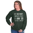 thumbnail image 3 of History Repeats Itself Dinosaur Pet Sweatshirt for Men or Women Brisco Brands X, 3 of 6