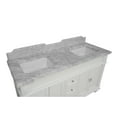 thumbnail image 6 of KBC Elizabeth 60" Wood Double Bathroom Vanity w/ Carrara Stone in White, 6 of 7