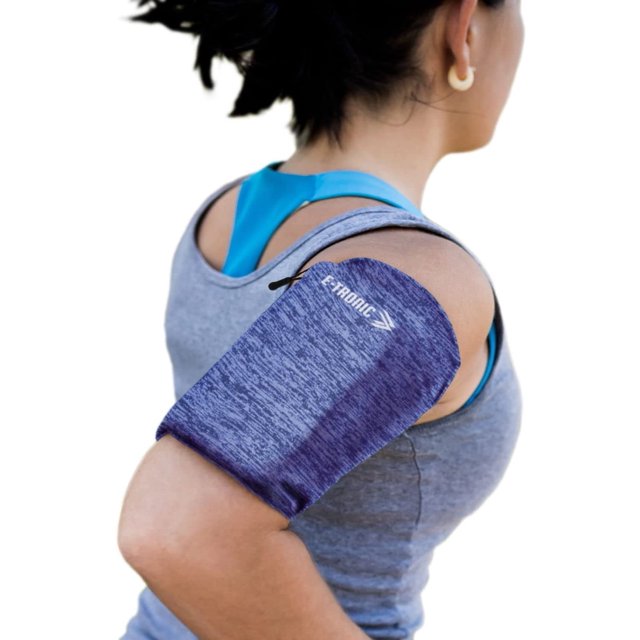 IBAOLEA Phone Holder for Running - Cell Phone Arm Bands with Reflective Logo - Phone Strap Armband Fits iPhone and Android - Use for Running, Walking, Hiking, and Biking - Blue, Medium Blue Medium