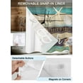 thumbnail image 5 of No Hook Shower Curtain, Coastal Starfish Extra Long Bathtub Curtains with Snap in Liner, Farmhouse Nautical Conch Seashell Wood Waterproof Washable Fabric Shower Curtain Set, 72" x 96", 5 of 9