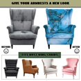 thumbnail image 6 of HUISEFOR Wing Chair Slipcovers, Stretch Wingback Armchair Slipcover, 2 Piece, 1 Wing Cover & 1 Cushion Cover, Anti‑Slip, Easy to Install, Furniture Protector, Blue Gold Marble, 6 of 7