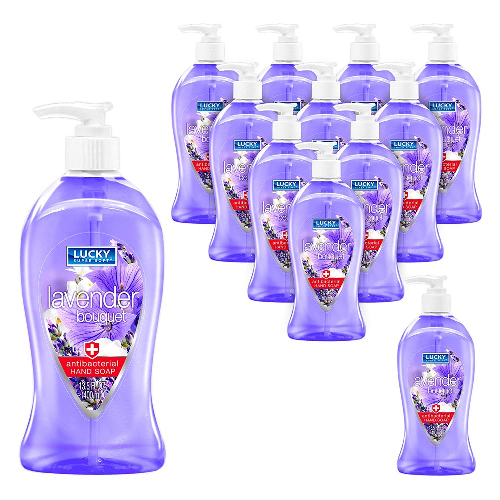Lucky Super Soft Antibacterial Hand Soap Lavender Bouquet 13.5 fl.oz