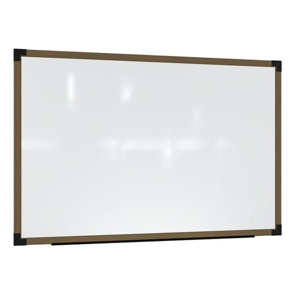 Ghent Prest Wall Whiteboard Magnetic Driftwood Oak Frame 3 x 4ft
