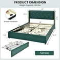 thumbnail image 3 of Gymax Full Upholstered Bed Frame with 4 Storage Drawers Headboard Green, 3 of 9