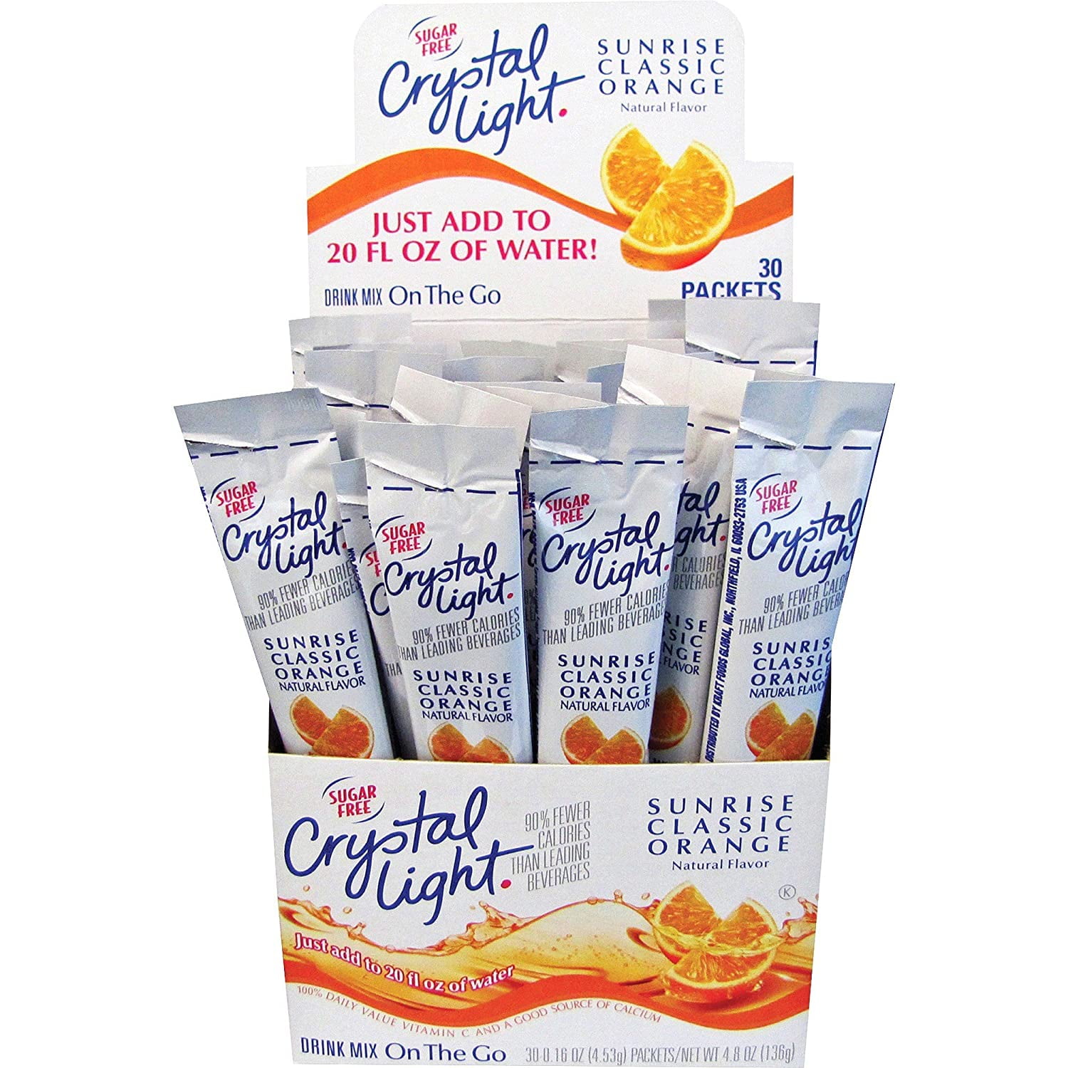 Crystal Light On the Go Drink Mix, Sunrise Classic Orange â€“ 30 count