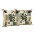 thumbnail image 2 of Ambesonne Monstera Throw Pillow Cover Pack of 2, Nature Mid Century Boho, 2 Pcs-40"x40", Beige Evergreen Sepia, 2 of 5