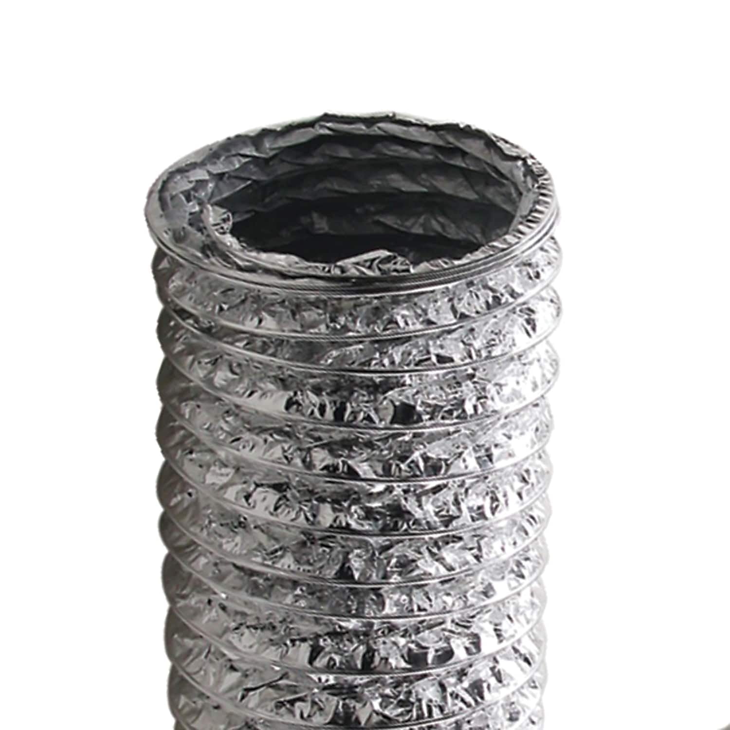Deflect-O Deflecto Silver Supurr-Flex 5-Ply Aluminum Flex Duct 4" x 50' (F0450) VENFO450SF