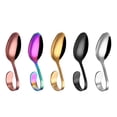 thumbnail image 2 of Stainless Steel Spoon Curved Handle Tableware Spoon for Hotel Buffet Kitchen (Silver), 2 of 4