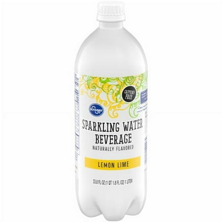Pack of 2 - KR Lemon Lime Flavored Sparkling Bottled Water 1 liter