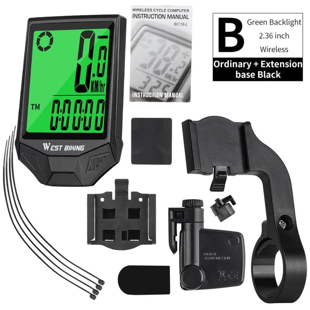 WEST BIKING Bike Computer velocímetro inalámbrico impermeable retroiluminación LCD WEST BIKING Cuentakilómetros