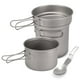 thumbnail image 2 of Juego de ollas de titanio para camping - 3 piezas ligeras + cuchara plegable, 2 of 6