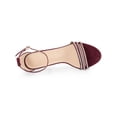 thumbnail image 4 of BLISSFUL STEP Women's Round Toe Rhinestone Ankle Strap Stiletto Heels Sandals Burgundy (Size 6), 4 of 6