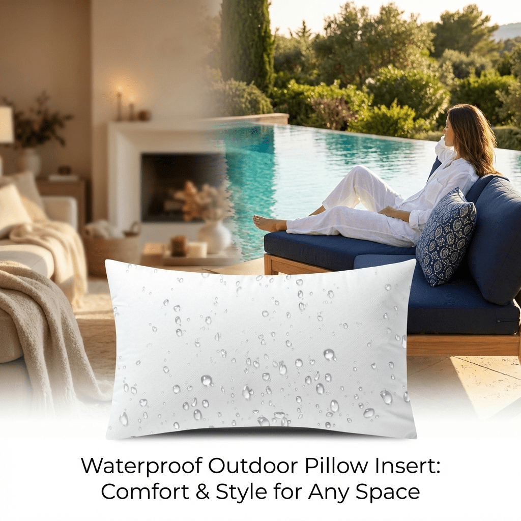 Phantoscope Waterproof 16x16 Outdoor Pillow Inserts 2 Pack, Square Patio Poolside Cushion Pair