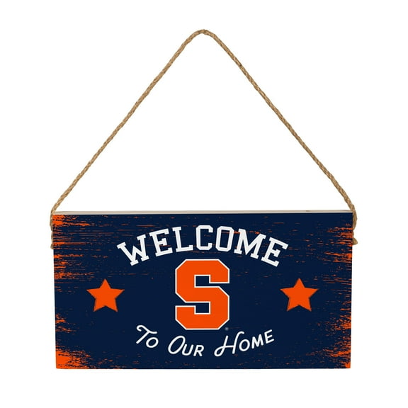 Syracuse Orange 6" x 11" Welcome Home Wood Wall Sign with Rope Hanger