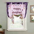 thumbnail image 2 of Happy Easter Balloon Curtains for Living Room/French Door, Bunny Eggs Spring Mushrooms Plants Purple Plaid Tie Up Curtains 63 Inch Length Energy Saving Kitchen Curtains Shades for Windows 42"x63", 2 of 8