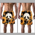 thumbnail image 3 of luoweisi Men's Beach Shorts Quick Dry Swim Trunks with Mesh Lining Panda Sunflower S, 3 of 5