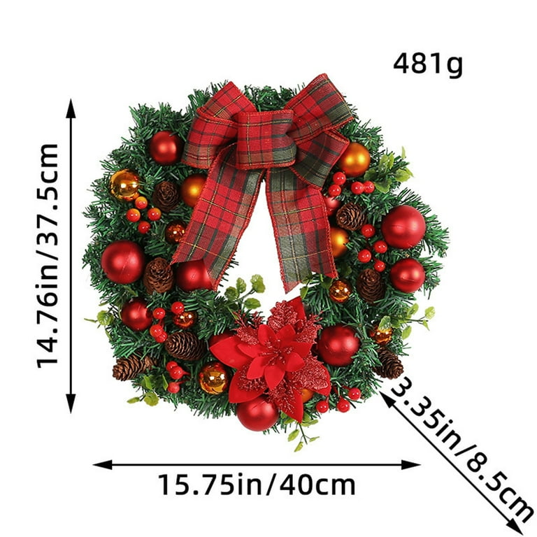 2024 christmas wreath① WANNA-CUL Pre-Lit 24 Inch Lighted Christmas Wreath for Front