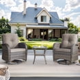 thumbnail image 2 of Giantfurnni 3PCS Patio Wicker Furniture Set Outdoor Rattan Swivel Rocking Chairs with Side Table Outdoor Glider Rocker Bistro Set with Cushions, 2 of 10