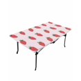 thumbnail image 6 of Strawberry Rectangle Tablecloth, Waterproof Elastic Fitted Table Covers for 6 Foot Tables, 32x72inch Decorative Tablecloths for Picnic, Camping, Indoor, Outdoor, Watercolor Red Pink Summer Fruits, 6 of 6