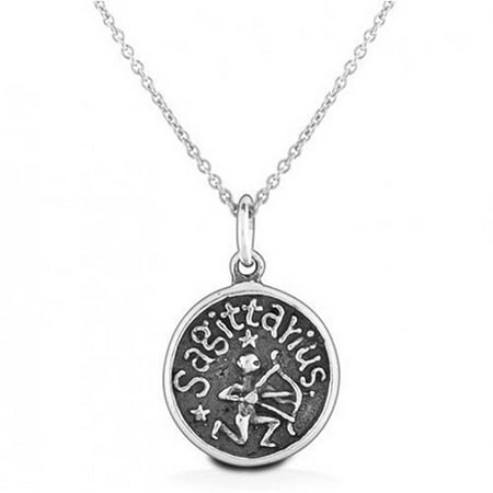 - Bling Jewelry Sagittarius Zodiac Sign Medallion Pendant Necklace Silver