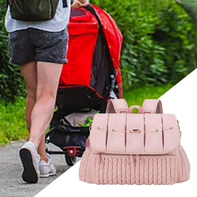 Multifunctional Travel Backpack with Integrated Changing Pad Large Capacity Foldable Nappy Bag for