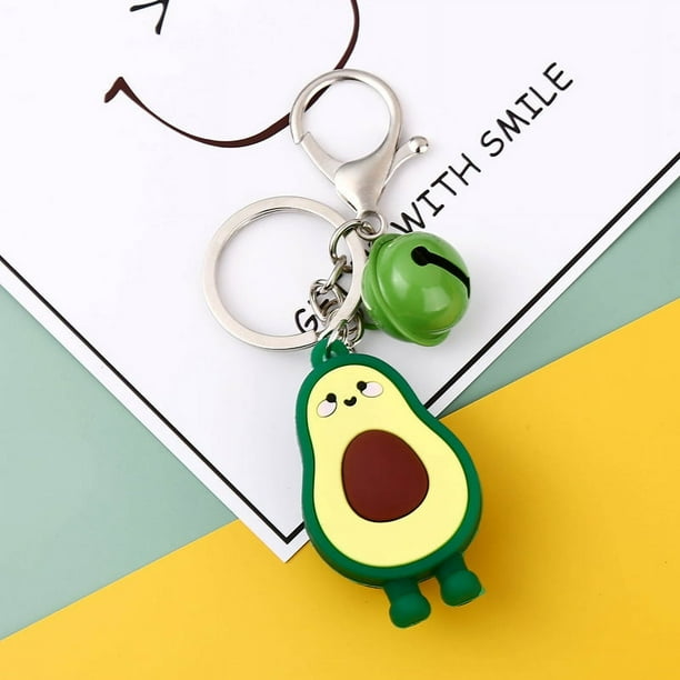 RV Cinco creativas frutas lindas aguacate durian y hamburguesa frita papas fritas palomitas personalidad llavero colgante llavero de dibujos animados alrededor de 5 cm brillar Electrónica