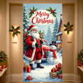 thumbnail image 3 of Festive Cows Christmas Banner Holiday Santa Hats Barn Scene for Home Party Indoor, 3 of 9