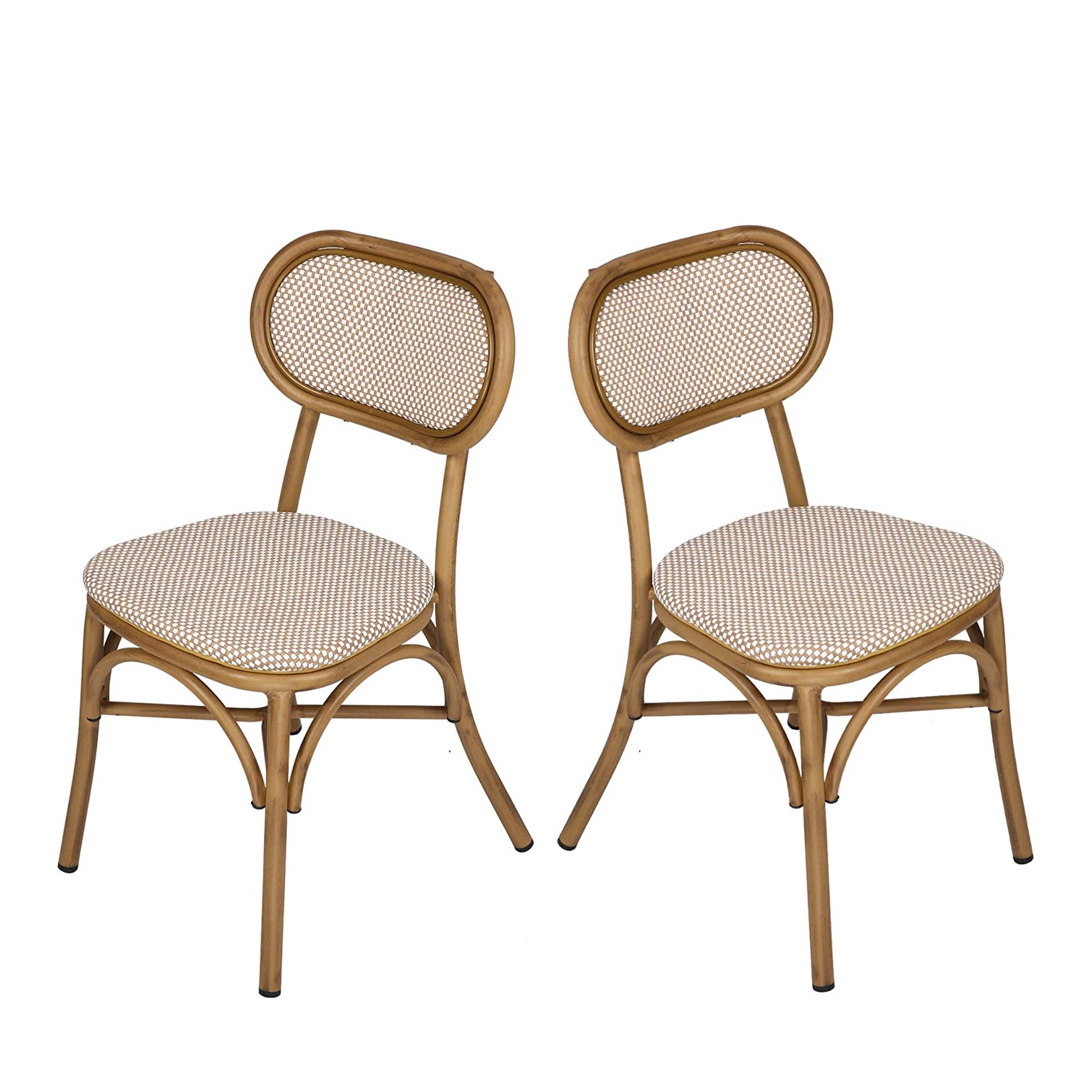 KARMAS PRODUCT Rattan Dining Chairs Set of 2 Indoor Outdoor Use Armless