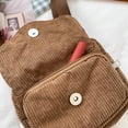 thumbnail image 4 of Bolsa bandolera de pana bordado oso estudiante chica pequeño de hombro (marrón) Likrtyny Para Estrenar, 4 of 6