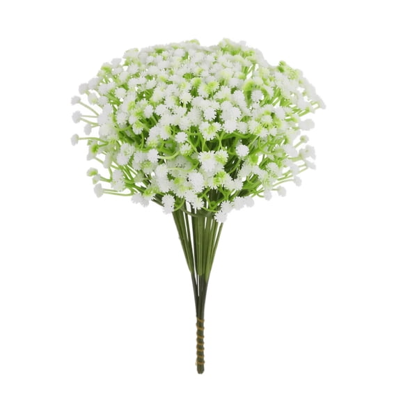 20 Stems Artificial Baby Breath Bouquet Realistic Silk Gypsophila 11.81in White Versatile for Wedding Party Home Floral Arrangement Decoration