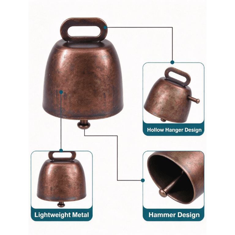 LALACE Pet Cow Bell, Anti-Lost Pet Collar Bell for Dog Cat, Small Metal ...