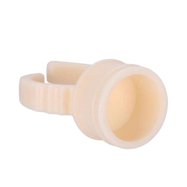 Fugacal 100 unids plástico desechable ceja tatuaje anillo taza Microblading pigmento pegamento, tinta anillos pigmentos sostenedor contenedor taza (M) Fugacal No se aplica