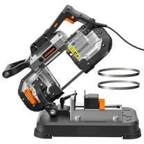 DOVAMAN Portable Bandsaw, 10A 5 Inch Cutting Capacity Handheld Corded Band Saw, 6-Speed 0°- 45° Adjustable Angle Band Saws, For Woodworking For Cutting Metal, Includes 2 Saw Blades