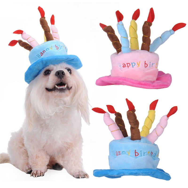 Caps For Pets Dog Cat Birthday Caps Hat with Cake Candles Design Birthday Party Costume Headwear Pet Accessories Walmart