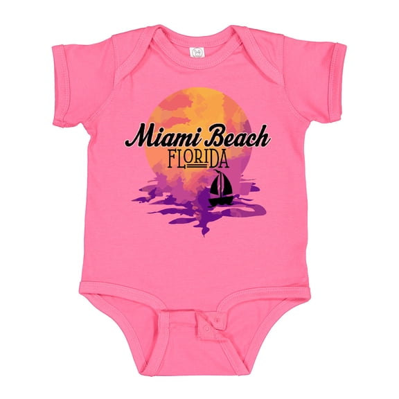 Inktastic Miami Beach Florida Vacation Sunset Girls Baby Bodysuit