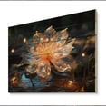 thumbnail image 2 of Designart "Peach Crystal Flowers Glistening Petals" Floral Print on Natural Pine Wood, 2 of 5