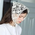 thumbnail image 2 of Womens White Lace Headband Cute Triangular Headband Sweet Temperament TBY QFD, 2 of 9