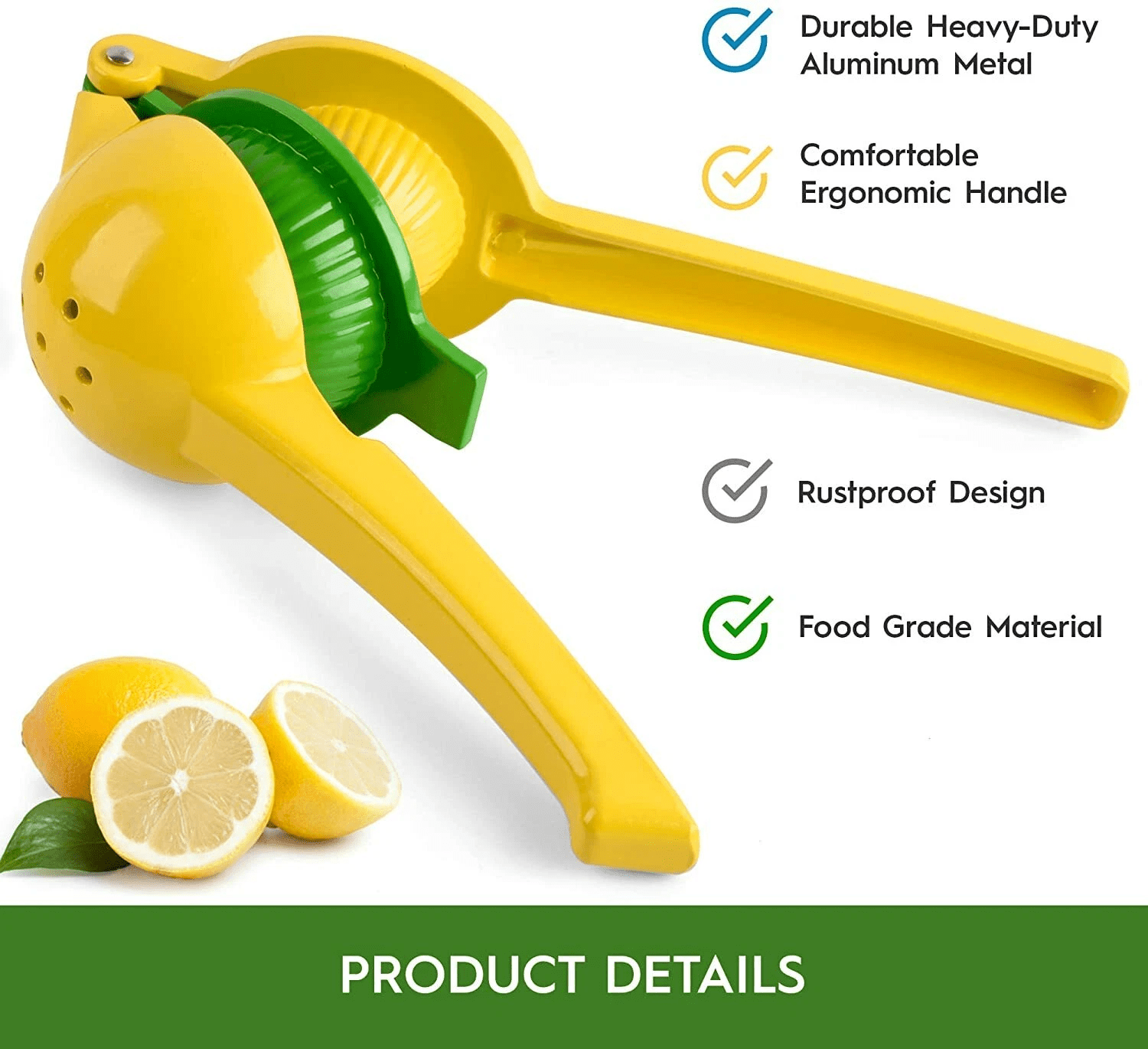 Lemon Squeezers Juicer Manual Press 2 in 1 Metal Lime Citrus Fruit Extractor