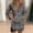 Grey, variant on Women's Casual Dress Elegant Party Belt Frill Sequins V-Neck Long Sleeve Slim Self-Cultivation Dress for Women Silver XXL