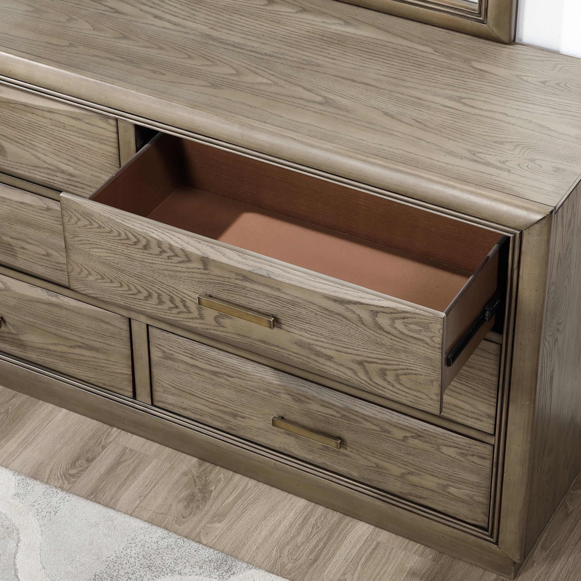 Steve Silver Sonoma Modern Horizontal Dresser with 6 Drawers, Cocoa Gray