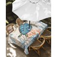 thumbnail image 3 of Outdoor Tablecloth with Umbrella Hole, Ocean Turtle Spillproof Waterproof Outdoor Table Cover, Coastal Nautical Coral Starfish Blue Patio Tablecloths for Party Picnic Camping, Rectangle 60"x120", 3 of 9